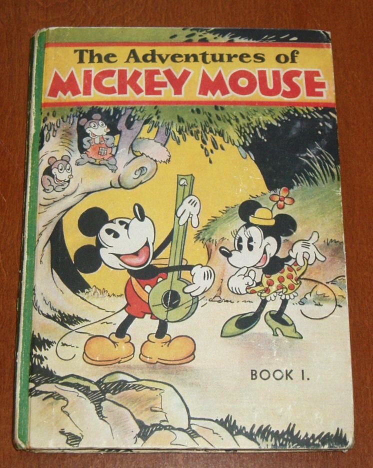 Gold Bighead Disney Mickey Mouse Black Spiral Autograph Book 