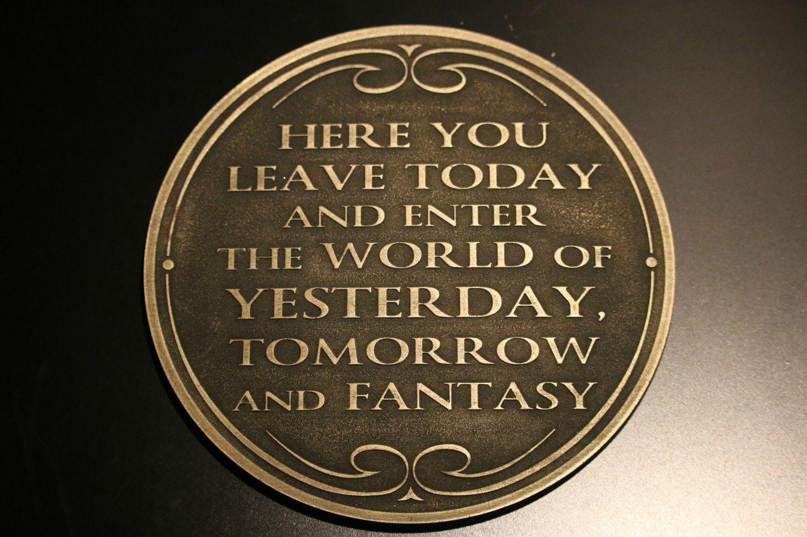 Magic Kingdom Entranceway Plaque Inspired Sign Walt Disny World brass 