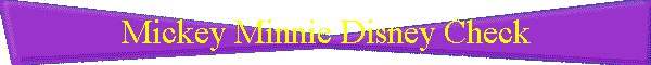 Mickey Minnie Disney Check